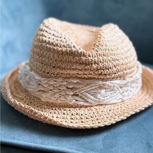 Physician Endorsed Tan Straw Hat with White Band